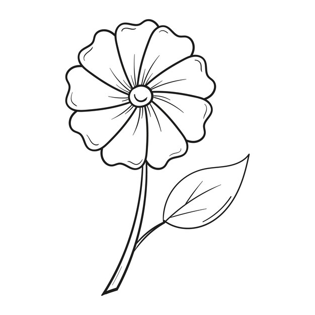 Una flor con una hoja en ella