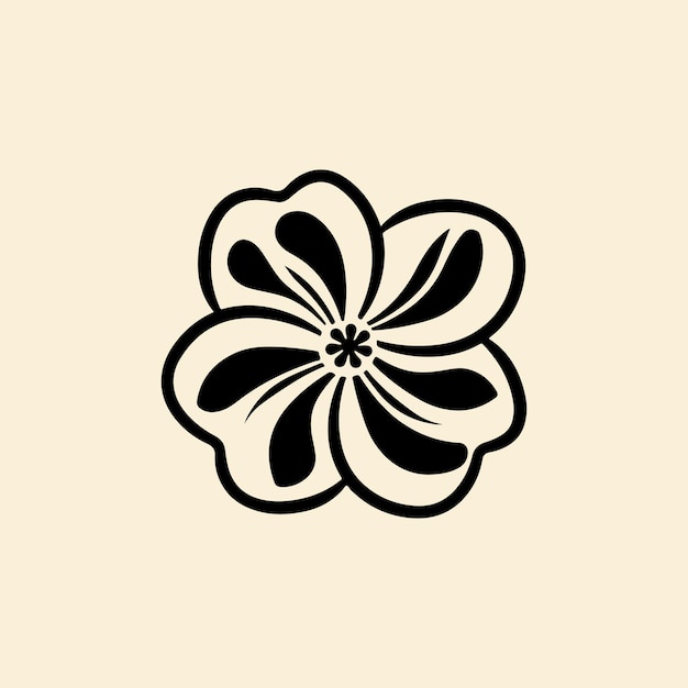 Flor icono vector logo blanco y negro