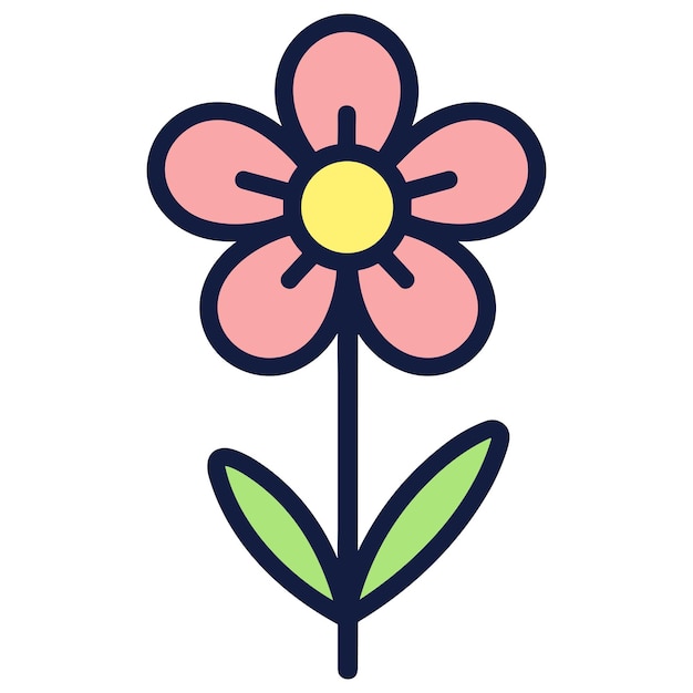 Flor iconos vectorfloral logo ilustración estilo plano aislar sobre fondo