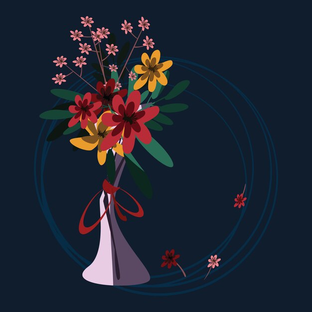 Flor en la ilustración de vector de florero