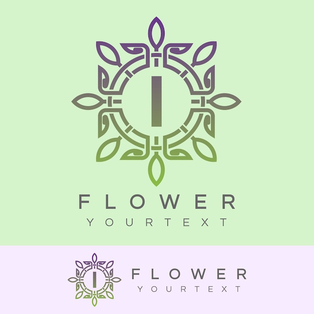 flor inicial Letra I diseño de logotipos
