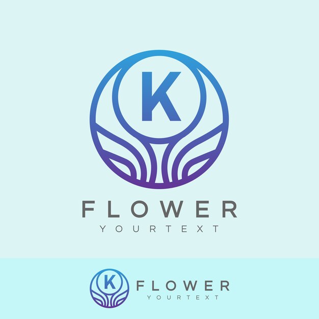 Flor inicial letra k diseño de logotipos