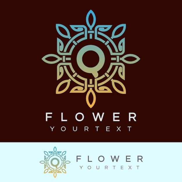 Flor inicial letra q diseño de logotipos