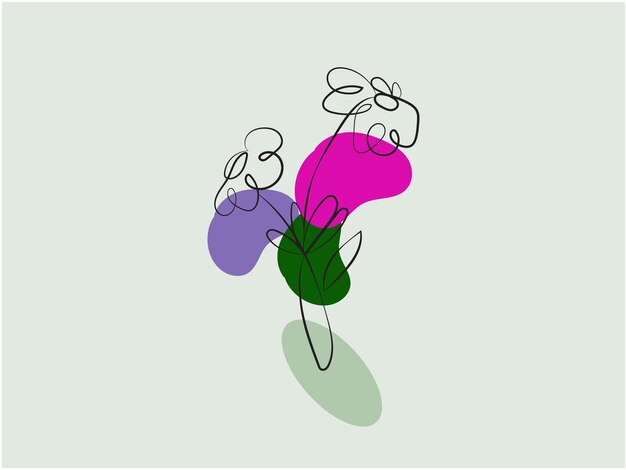 una flor en un jarrón está dibujada en un fondo marrón
