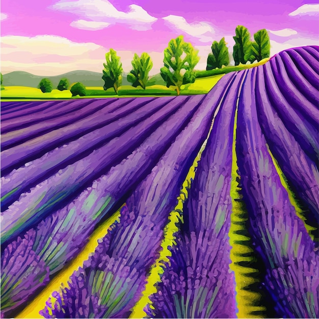Flor de lavanda púrpura flores de lavanda púrpura perfumadas ilustración para productos de salud de perfumería