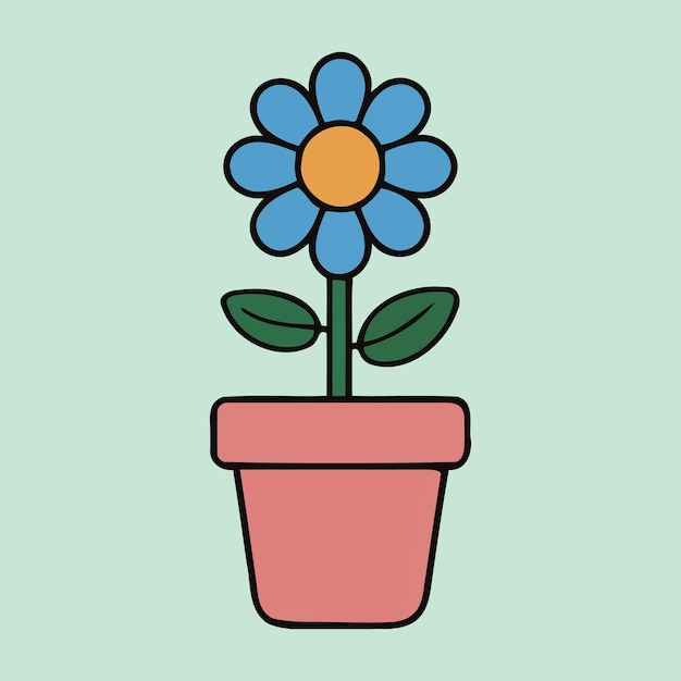 una flor linda dibujada a mano una ilustración de estilo vectorial divertida