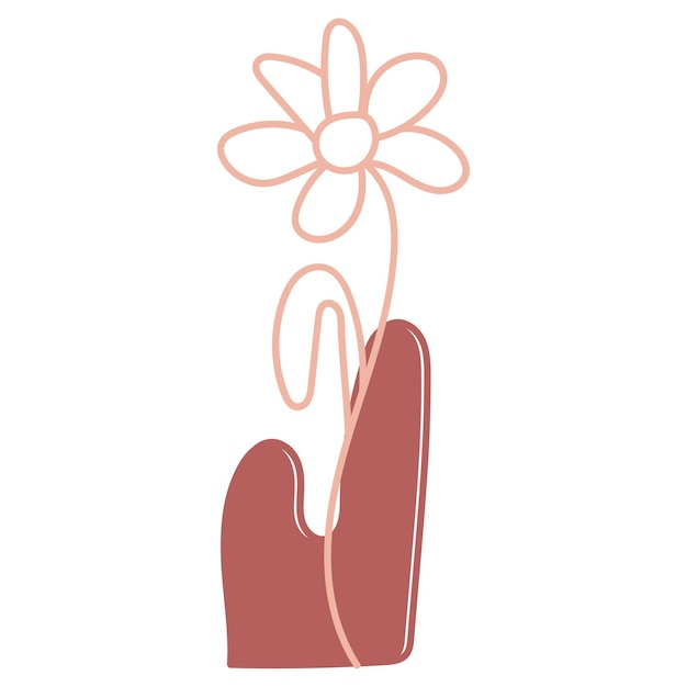 flor, línea, extracto, ilustración