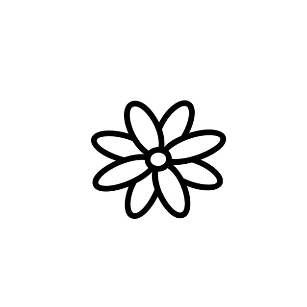 Flor lineal en signo de estilo doodle