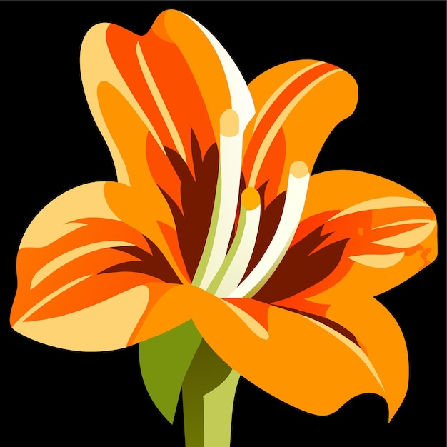 Vector flor de lirio bulboso naranja