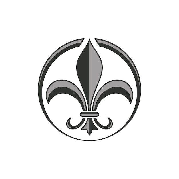 Flor de Lis Icono heráldico Diseño de plantillas y ilustraciones de logotipos vectoriales