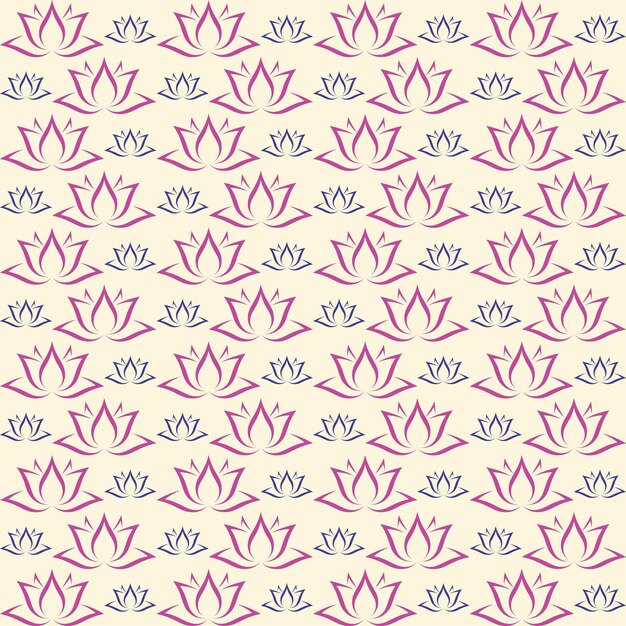 Flor de loto estilizada diseño de moda que repite el patrón sin costura fondo de ilustración vectorial