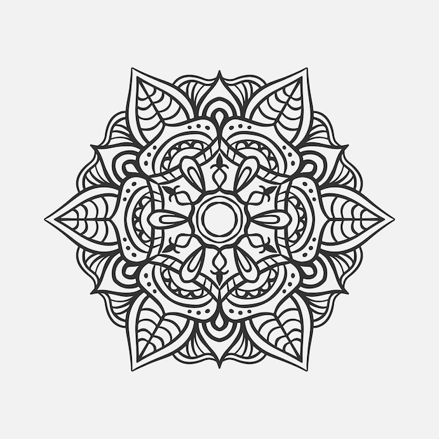 Flor de loto mandala dibujada a mano dibujo 9