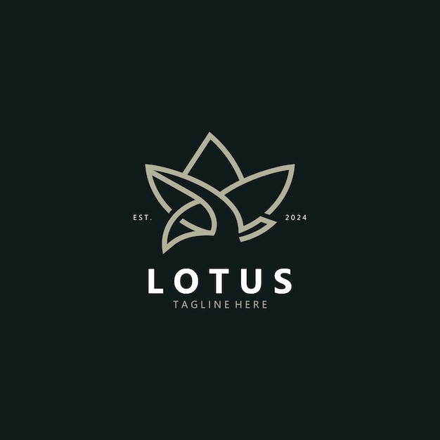 Flor de loto moderno elegante loto femenino para el logotipo del spa de belleza