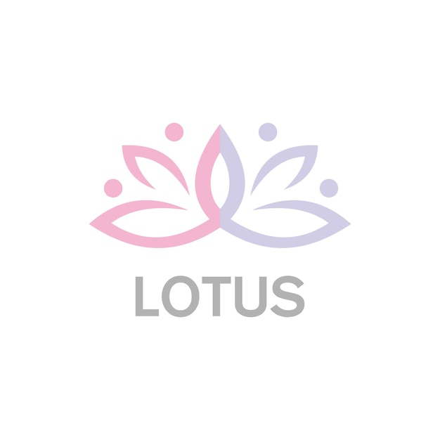 Flor de loto salón de belleza yoga logo vector imagen