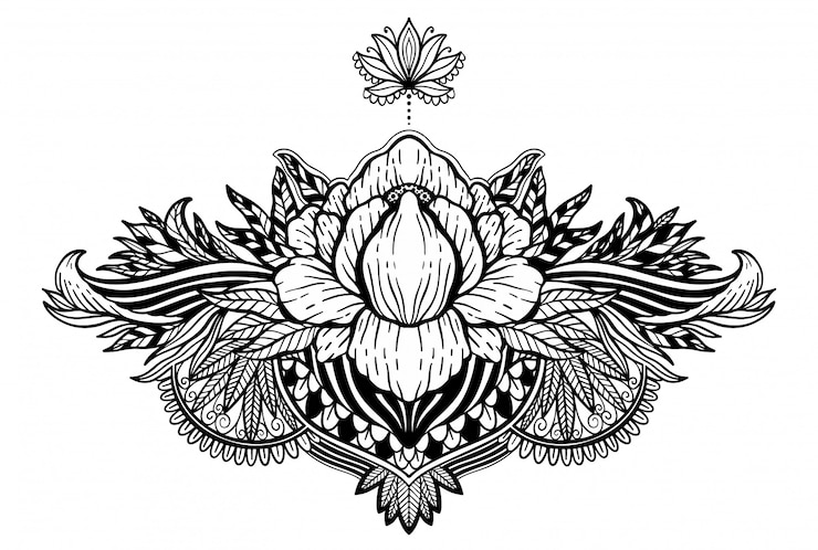 Vector flor de loto símbolo étnico