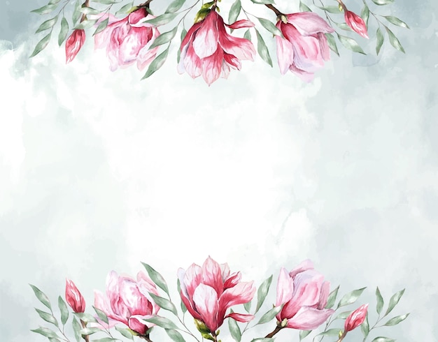 flor de magnolia fresca acuarela botánica ilustración de diseño floral pétalos en flor primavera trópica