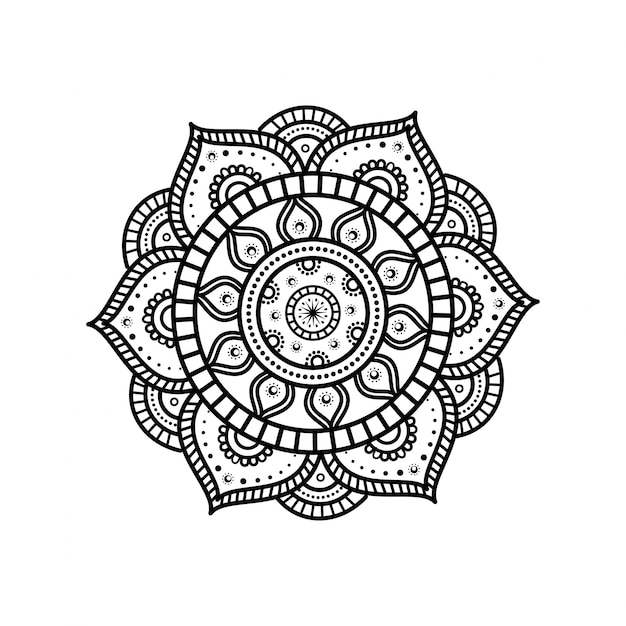 Flor de mandala con detalles florales