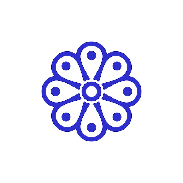 Flor Mandala Icono Vector Logo Plantilla
