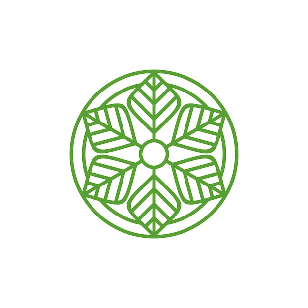 Flor Mandala Icono Vector Logo Plantilla