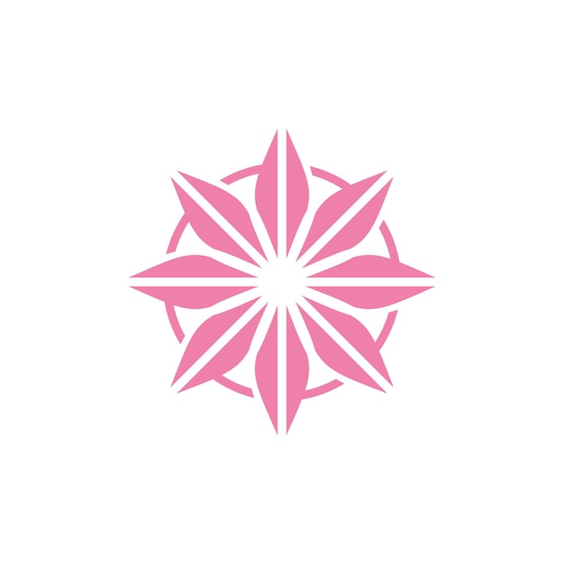 Flor Mandala Icono Vector Logo Plantilla