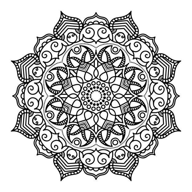 Flor de mándala. Patrón circular en forma de mandala para Henna, Mehndi, tatuaje, decoración. D oriental
