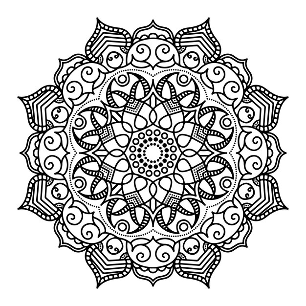 Flor de mándala. Patrón circular en forma de mandala para Henna, Mehndi, tatuaje, decoración. D oriental