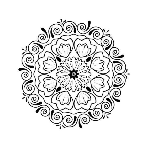 Flor Mandala Vintage elementos decorativos Patrón oriental ilustración vectorial