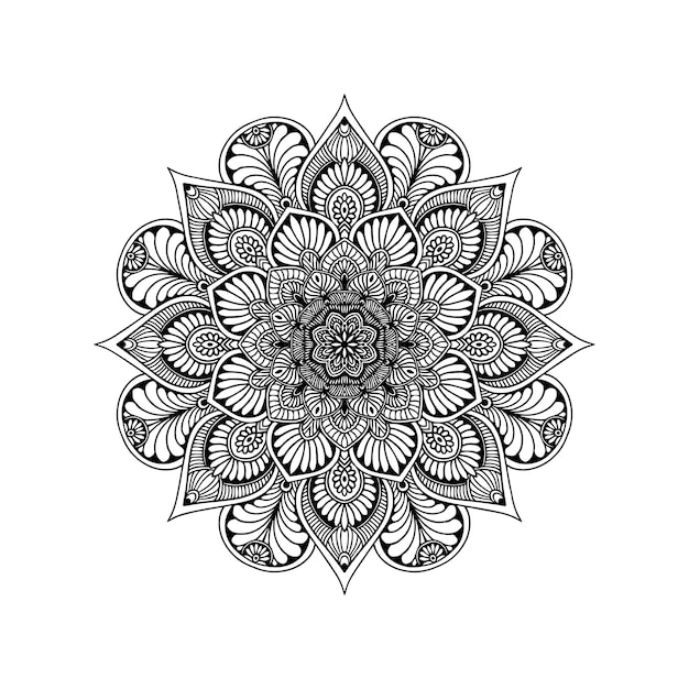 Flor Mandala Vintage elementos decorativos Patrón oriental ilustración vectorial