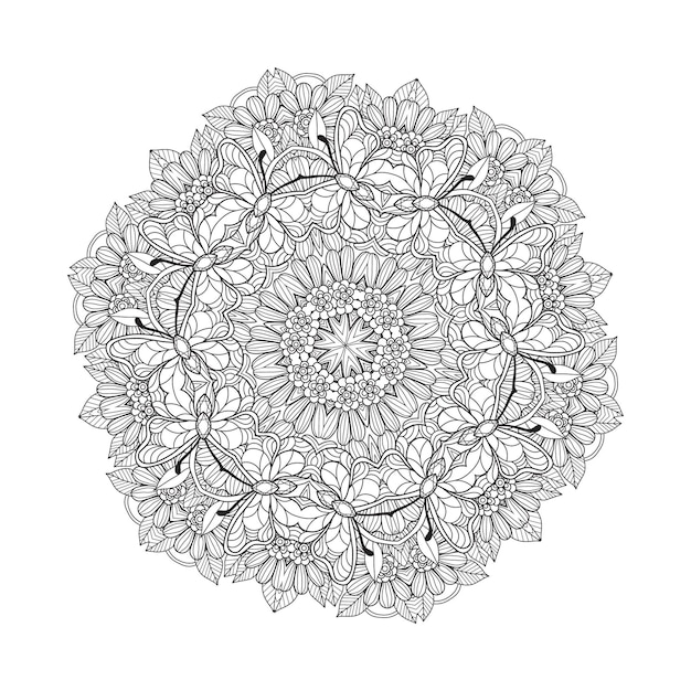 Flor mandala vintage elementos decorativos patrón oriental ilustración vectorial