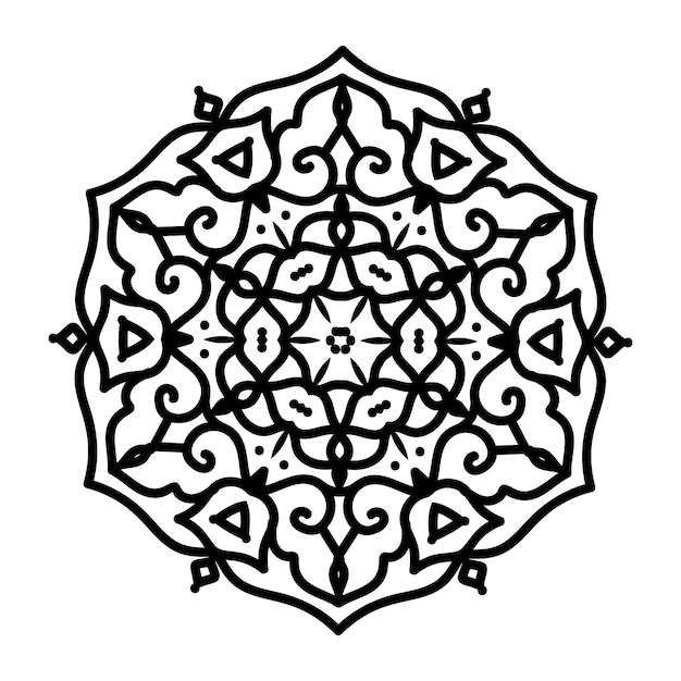 Flor Mandala Vintage patrón decorativo ilustración vectorial Libro para colorear página interior KDP