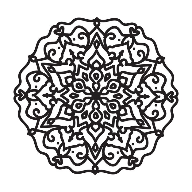 Flor Mandala Vintage patrón decorativo ilustración vectorial Libro para colorear página interior KDP
