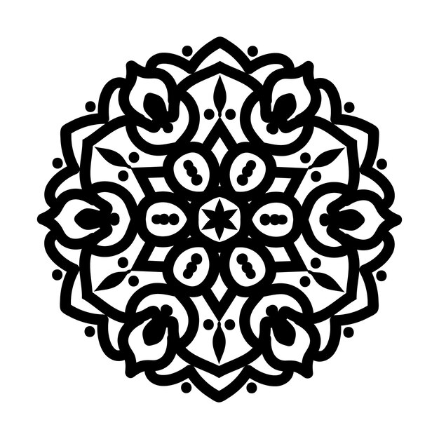 Flor Mandala Vintage patrón decorativo ilustración vectorial Libro para colorear página interior KDP