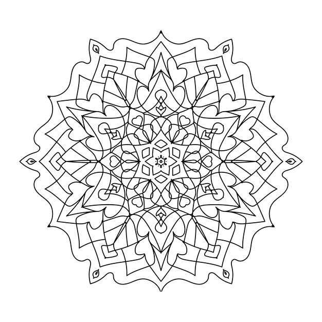 Flor Mandala Vintage patrón decorativo ilustración vectorial Libro para colorear página interior KDP