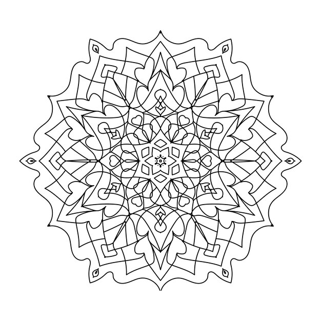 Vector flor mandala vintage patrón decorativo ilustración vectorial libro para colorear página interior kdp