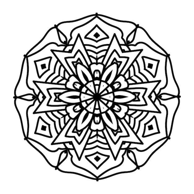 Flor Mandala Vintage patrón decorativo ilustración vectorial Libro para colorear página interior KDP