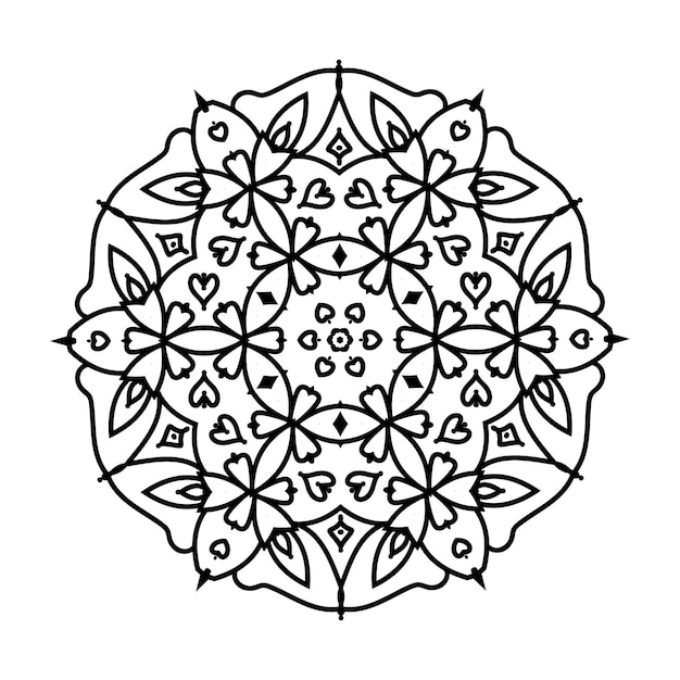 Flor Mandala Vintage patrón decorativo ilustración vectorial Libro para colorear página interior KDP
