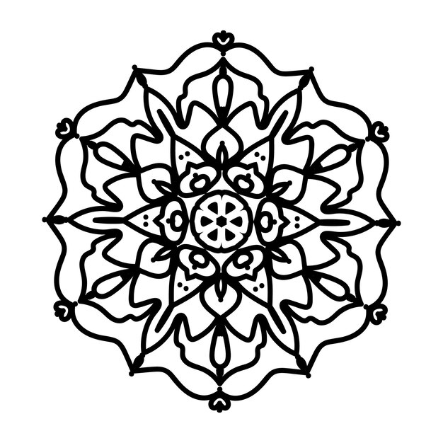 Flor Mandala Vintage patrón decorativo ilustración vectorial Libro para colorear página interior KDP