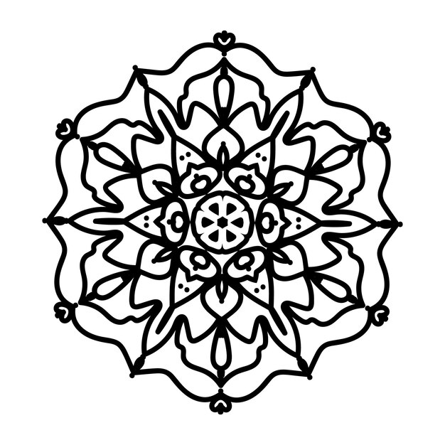 Vector flor mandala vintage patrón decorativo ilustración vectorial libro para colorear página interior kdp