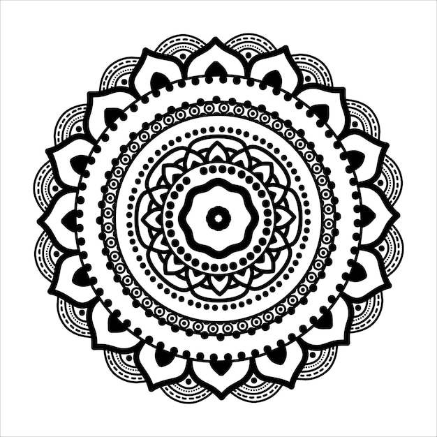 Flor Mandala Vintage patrón decorativo ilustración vectorial Libro para colorear página interior KDP