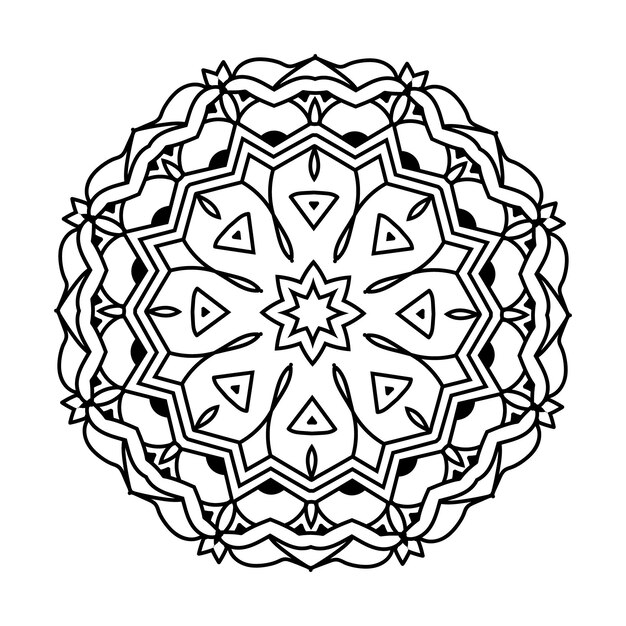 Flor Mandala Vintage patrón decorativo ilustración vectorial Libro para colorear página interior KDP
