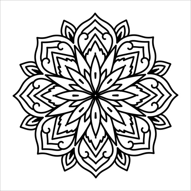 Flor Mandala Vintage patrón decorativo ilustración vectorial Libro para colorear página interior KDP