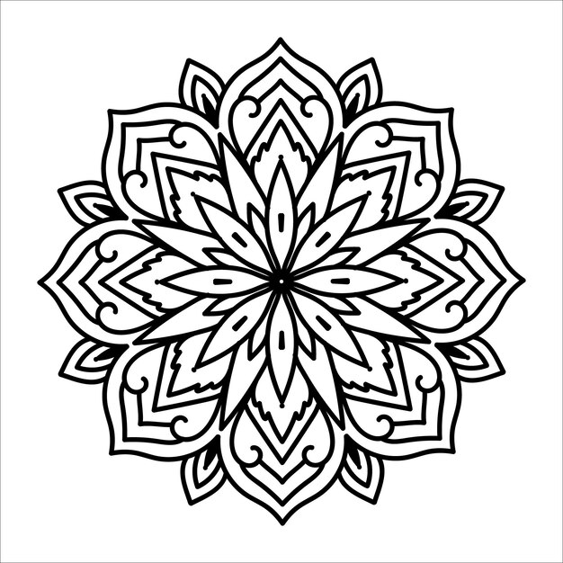 Vector flor mandala vintage patrón decorativo ilustración vectorial libro para colorear página interior kdp