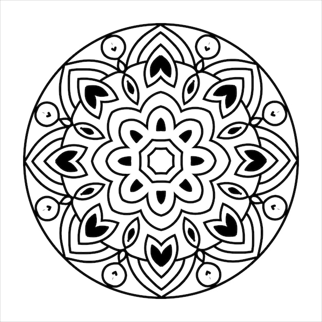 Flor Mandala Vintage patrón decorativo ilustración vectorial Libro para colorear página interior KDP