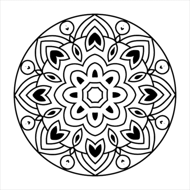 Flor Mandala Vintage patrón decorativo ilustración vectorial Libro para colorear página interior KDP