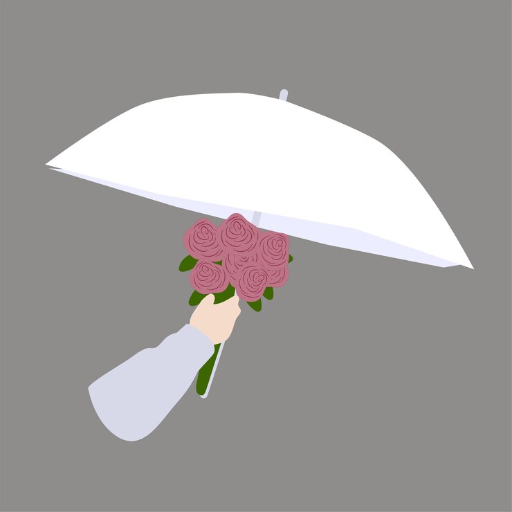 Flor de mano con paraguas