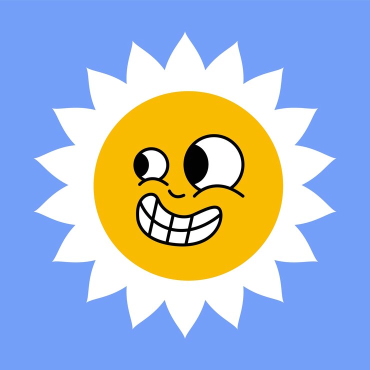 Vector flor de margarita cara sonriente emoji de girasol lindo para diferentes emociones genial para añadir alegría a su