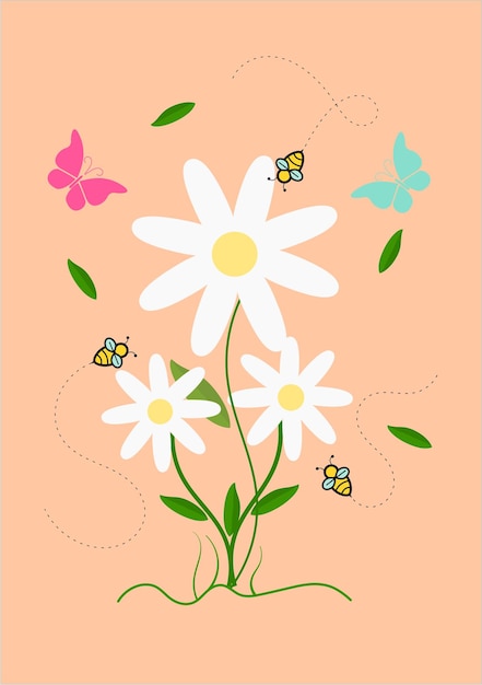 una flor con mariposas en ella