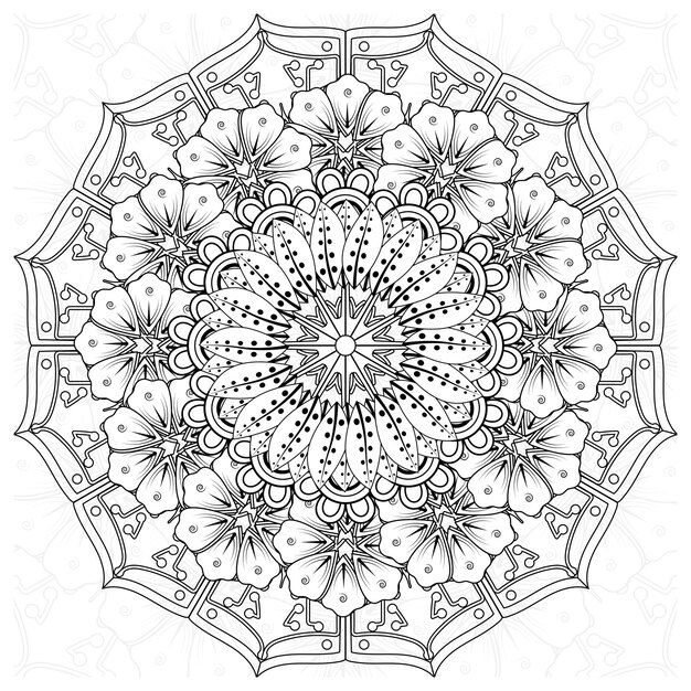 Flor de mehndi para la decoración del tatuaje de henna mehndi Adorno decorativo en estilo étnico oriental
