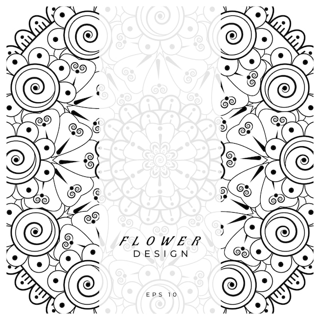 Vector flor de mehndi para la decoración del tatuaje de henna mehndi página de libro para colorear