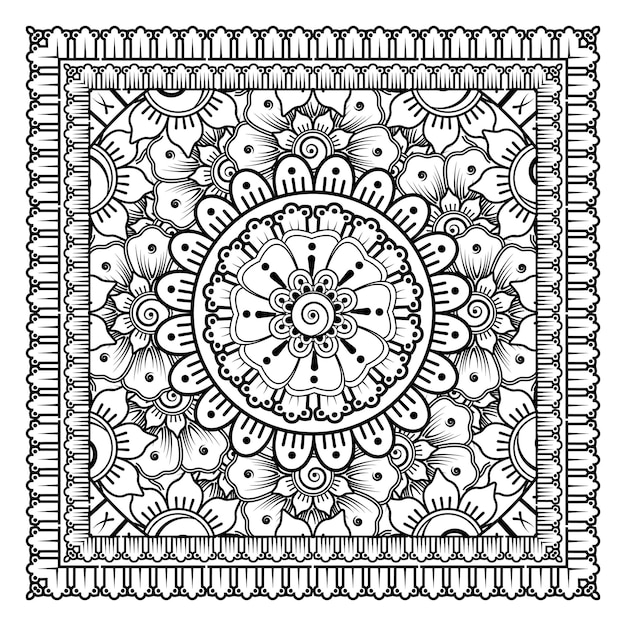 Flor de mehndi para la decoración del tatuaje de henna mehndi